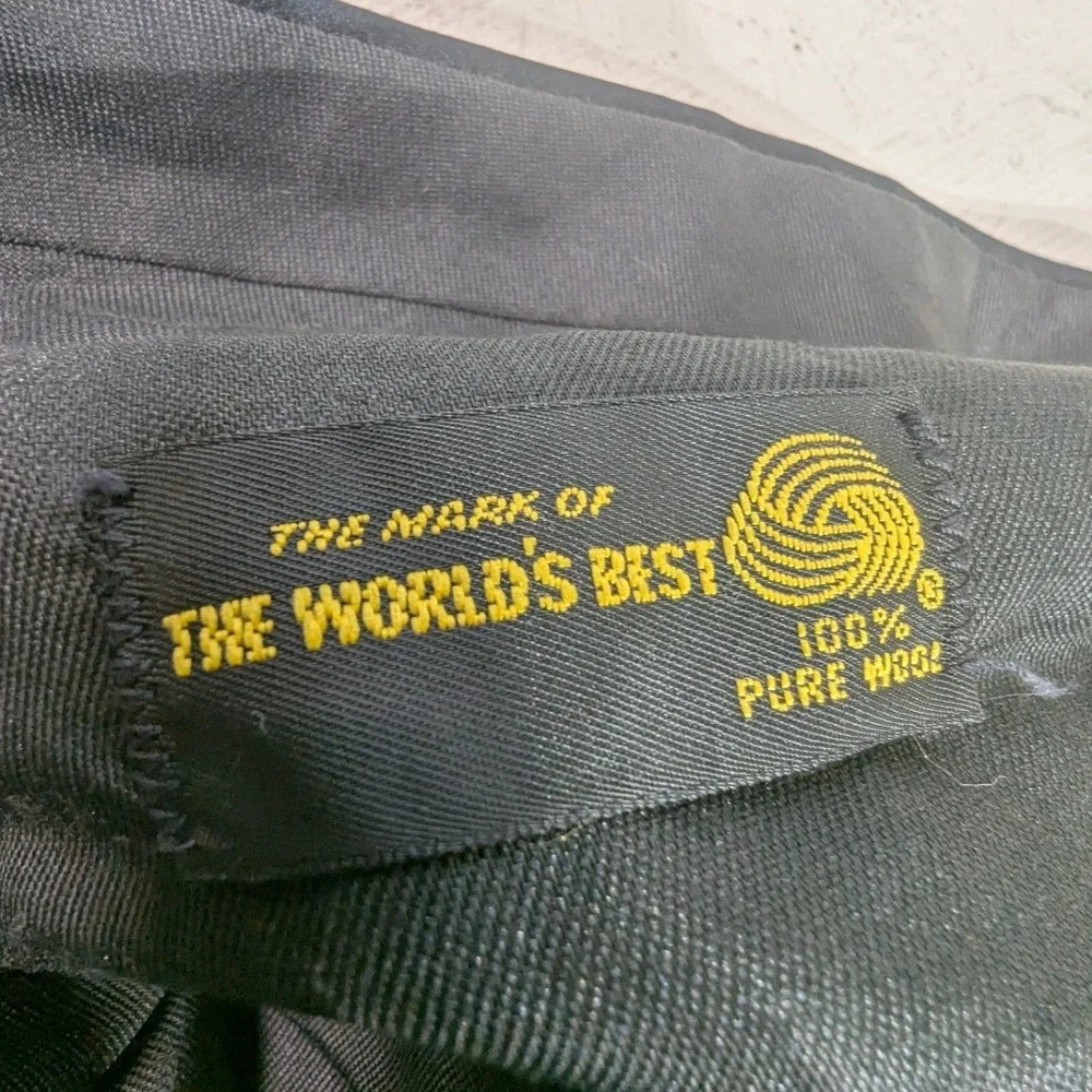 Vintage Black Wool Tuxedo Suit Set 44L Peak Lapel‎ USA